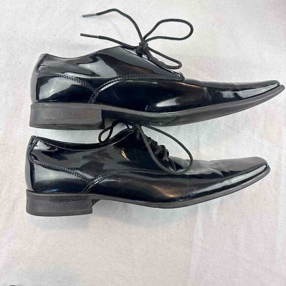 Calvin Klein Brodie Black Patent Leather Dress Shoes Men’s 9.5 - Picture 3 of 6